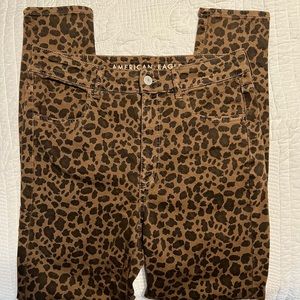 American Eagle Next Level Stretch Super Hi-Rise Leopard Print Jegging Size 8R